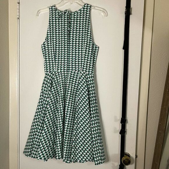 NEW!! Revolve JOIE Verene Court Green grid A line flare sleeveless dress Small - Picture 5 of 7